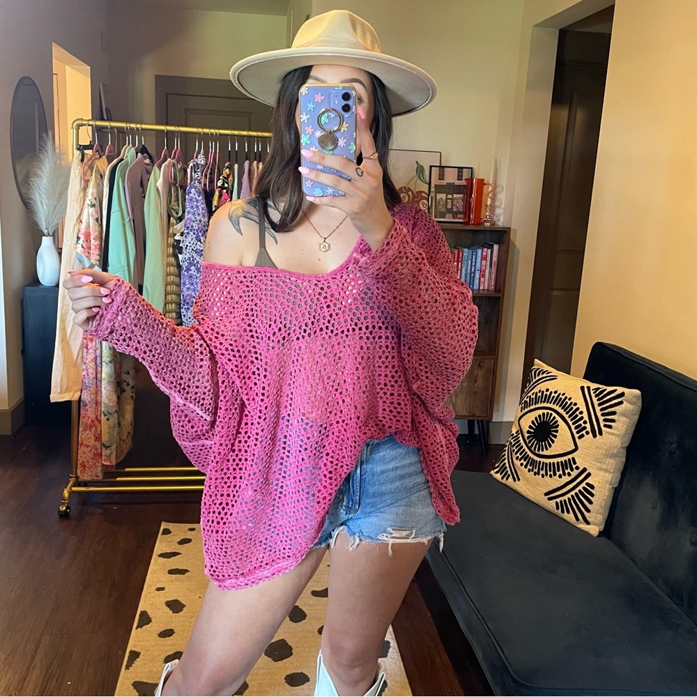 Free People Napa Oversized Long Sleeve Knit Top - Picture 8 of 13